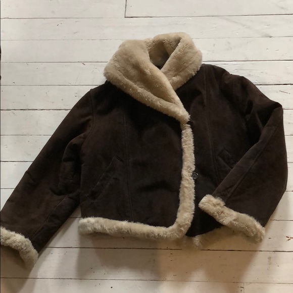 Vintage Express leather shearling jacket 70s boho - Picture 2 of 8